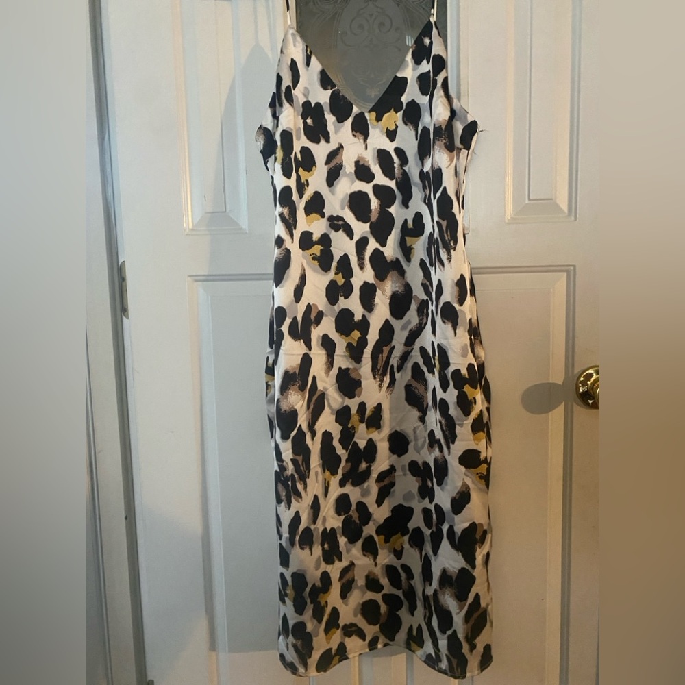 Superdown Black and White Slip Midi Dress